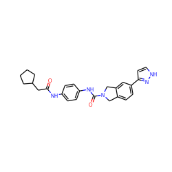 O=C(CC1CCCC1)Nc1ccc(NC(=O)N2Cc3ccc(-c4cc[nH]n4)cc3C2)cc1 ZINC000167253560