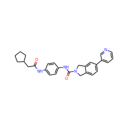 O=C(CC1CCCC1)Nc1ccc(NC(=O)N2Cc3ccc(-c4cccnc4)cc3C2)cc1 ZINC000167596372