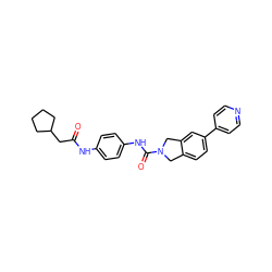 O=C(CC1CCCC1)Nc1ccc(NC(=O)N2Cc3ccc(-c4ccncc4)cc3C2)cc1 ZINC000167890745