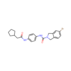 O=C(CC1CCCC1)Nc1ccc(NC(=O)N2Cc3ccc(Br)cc3C2)cc1 ZINC000166869295