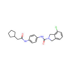 O=C(CC1CCCC1)Nc1ccc(NC(=O)N2Cc3cccc(Cl)c3C2)cc1 ZINC000166160271