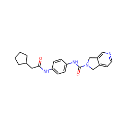 O=C(CC1CCCC1)Nc1ccc(NC(=O)N2Cc3ccncc3C2)cc1 ZINC000167010552