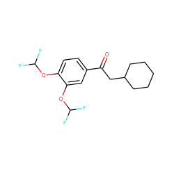 O=C(CC1CCCCC1)c1ccc(OC(F)F)c(OC(F)F)c1 ZINC000040846570