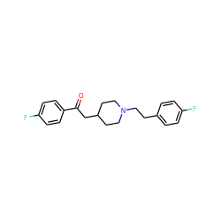 O=C(CC1CCN(CCc2ccc(F)cc2)CC1)c1ccc(F)cc1 ZINC000013729939