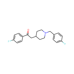 O=C(CC1CCN(Cc2ccc(F)cc2)CC1)c1ccc(F)cc1 ZINC000013729933