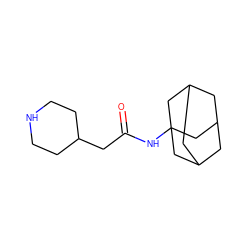 O=C(CC1CCNCC1)NC12CC3CC(CC(C3)C1)C2 ZINC000019429401