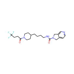 O=C(CCC(F)(F)F)N1CCC(CCCCNC(=O)N2Cc3ccncc3C2)CC1 ZINC000167570304