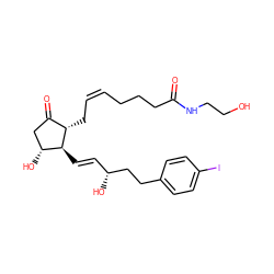 O=C(CCC/C=C\C[C@H]1C(=O)C[C@@H](O)[C@@H]1/C=C/[C@@H](O)CCc1ccc(I)cc1)NCCO ZINC000299865483