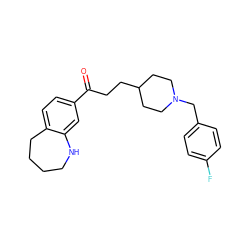 O=C(CCC1CCN(Cc2ccc(F)cc2)CC1)c1ccc2c(c1)NCCCC2 ZINC000013737865