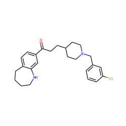 O=C(CCC1CCN(Cc2cccc(Cl)c2)CC1)c1ccc2c(c1)NCCCC2 ZINC000013737866