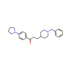 O=C(CCC1CCN(Cc2ccccc2)CC1)c1ccc(N2CCCC2)cc1 ZINC000003778295