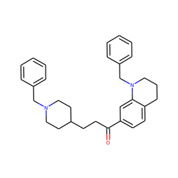 O=C(CCC1CCN(Cc2ccccc2)CC1)c1ccc2c(c1)N(Cc1ccccc1)CCC2 ZINC000013737855