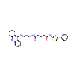 O=C(CCCC(=O)Nc1nc(-c2ccccc2)cs1)NCCCNc1c2c(nc3ccccc13)CCCC2 ZINC000095576819