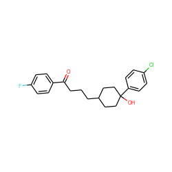 O=C(CCCC1CCC(O)(c2ccc(Cl)cc2)CC1)c1ccc(F)cc1 ZINC000013834845