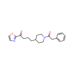 O=C(CCCC1CCN(C(=O)Cc2ccccc2)CC1)c1ncco1 ZINC000029126386