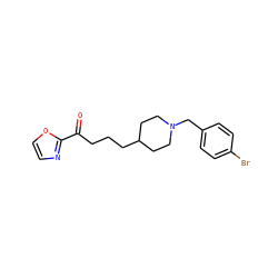 O=C(CCCC1CCN(Cc2ccc(Br)cc2)CC1)c1ncco1 ZINC000029126419