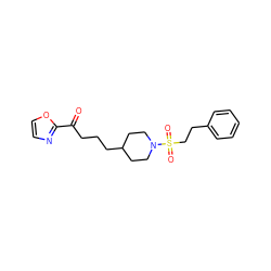 O=C(CCCC1CCN(S(=O)(=O)CCc2ccccc2)CC1)c1ncco1 ZINC000029126135