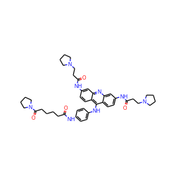 O=C(CCCCC(=O)N1CCCC1)Nc1ccc(Nc2c3ccc(NC(=O)CCN4CCCC4)cc3nc3cc(NC(=O)CCN4CCCC4)ccc23)cc1 ZINC000028364205