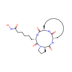 O=C(CCCCC[C@@H]1NC(=O)[C@H]2CCCCCCCCCC[C@H](NC(=O)[C@H]3CCCN3C1=O)C(=O)N2)NO ZINC000299835939