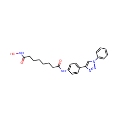 O=C(CCCCCCC(=O)Nc1ccc(-c2cn(-c3ccccc3)nn2)cc1)NO ZINC000029069638