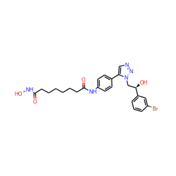 O=C(CCCCCCC(=O)Nc1ccc(-c2cnnn2C[C@@H](O)c2cccc(Br)c2)cc1)NO ZINC000029069703