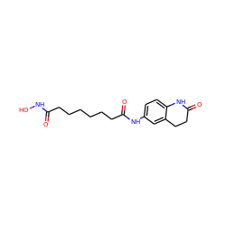 O=C(CCCCCCC(=O)Nc1ccc2c(c1)CCC(=O)N2)NO ZINC000222875508