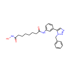 O=C(CCCCCCC(=O)Nc1cccc(-c2cnnn2Cc2ccccc2)c1)NO ZINC000029069696