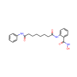 O=C(CCCCCCC(=O)Nc1ccccc1C(=O)NO)Nc1ccccc1 ZINC000028135855