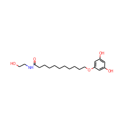 O=C(CCCCCCCCCCOc1cc(O)cc(O)c1)NCCO ZINC000040421702