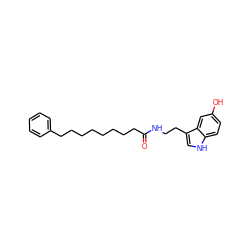 O=C(CCCCCCCCc1ccccc1)NCCc1c[nH]c2ccc(O)cc12 ZINC000014979716