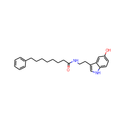 O=C(CCCCCCCc1ccccc1)NCCc1c[nH]c2ccc(O)cc12 ZINC000014979713