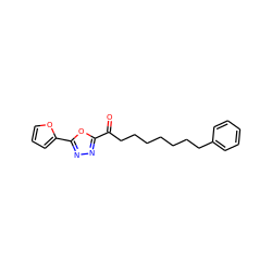 O=C(CCCCCCCc1ccccc1)c1nnc(-c2ccco2)o1 ZINC000028119747