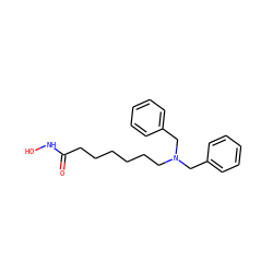 O=C(CCCCCCN(Cc1ccccc1)Cc1ccccc1)NO ZINC000201617951