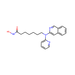 O=C(CCCCCCN(c1ccccn1)c1cc2ccccc2cn1)NO ZINC000068244723