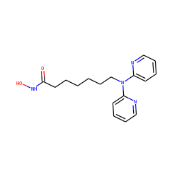 O=C(CCCCCCN(c1ccccn1)c1ccccn1)NO ZINC000141430287