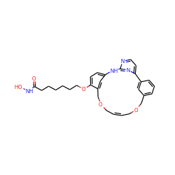 O=C(CCCCCCOc1ccc2cc1COC/C=C/COCc1cccc(c1)-c1ccnc(n1)N2)NO ZINC001772600545