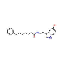 O=C(CCCCCCc1ccccc1)NCCc1c[nH]c2ccc(O)cc12 ZINC000014979710