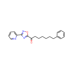 O=C(CCCCCCc1ccccc1)c1nc(-c2ccccn2)no1 ZINC000040891602