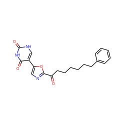 O=C(CCCCCCc1ccccc1)c1ncc(-c2c[nH]c(=O)[nH]c2=O)o1 ZINC000035259966