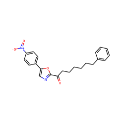 O=C(CCCCCCc1ccccc1)c1ncc(-c2ccc([N+](=O)[O-])cc2)o1 ZINC000035259927