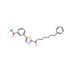 O=C(CCCCCCc1ccccc1)c1ncc(-c2cccc(C(=O)C(F)(F)F)c2)o1 ZINC000035259952