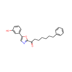 O=C(CCCCCCc1ccccc1)c1ncc(-c2cccc(O)c2)o1 ZINC000035259924