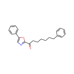 O=C(CCCCCCc1ccccc1)c1ncc(-c2ccccc2)o1 ZINC000013611946