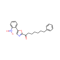 O=C(CCCCCCc1ccccc1)c1ncc(-c2ccccc2[N+](=O)[O-])o1 ZINC000035259944