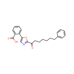 O=C(CCCCCCc1ccccc1)c1ncc(-c2ccccc2C(=O)O)o1 ZINC000035259916