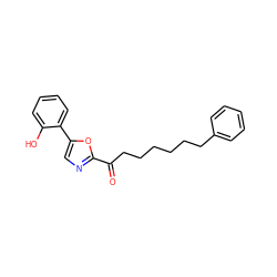 O=C(CCCCCCc1ccccc1)c1ncc(-c2ccccc2O)o1 ZINC000035259918