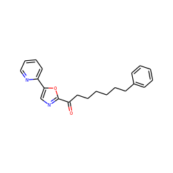 O=C(CCCCCCc1ccccc1)c1ncc(-c2ccccn2)o1 ZINC000003949004