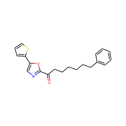 O=C(CCCCCCc1ccccc1)c1ncc(-c2cccs2)o1 ZINC000013611961