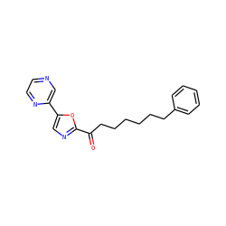 O=C(CCCCCCc1ccccc1)c1ncc(-c2cnccn2)o1 ZINC000013611955