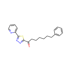 O=C(CCCCCCc1ccccc1)c1nnc(-c2ccccn2)s1 ZINC000040916073